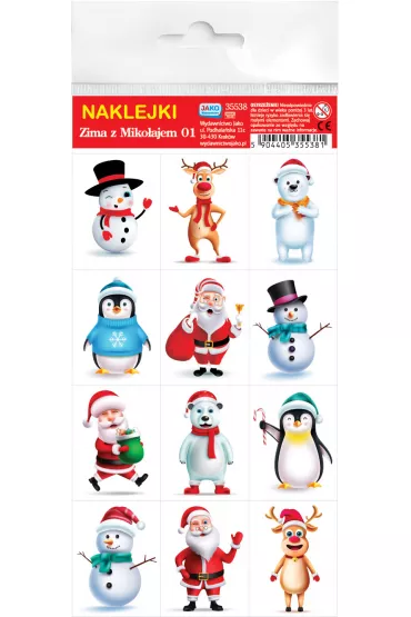 Naklejki Zima z Mikołajem