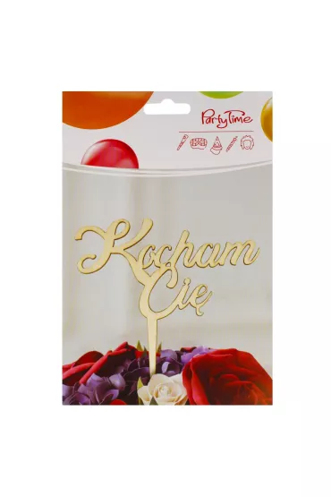 Ozdoba dekoracyjna drewniana na piku Kocham Cię