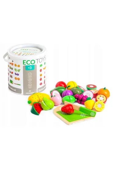 Drewniane owoce do krojenia zestaw