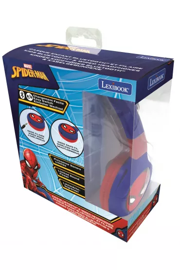 Składane słuchawki Spider Man 2 w 1 Bluetooth i przewodowe z zabezpieczeniem głośności dla dzieci HPBT010SP