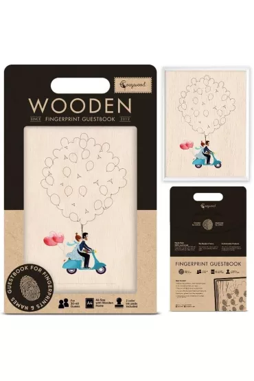 Księga gości na odciski palców Ślub Skuter