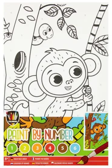 Malowanie po numerach - Małpka 30x20cm