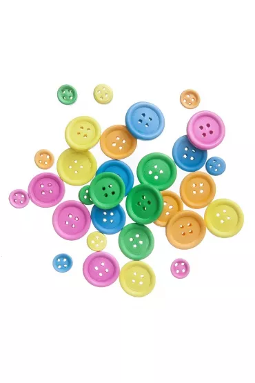 Guziki drewniane neon