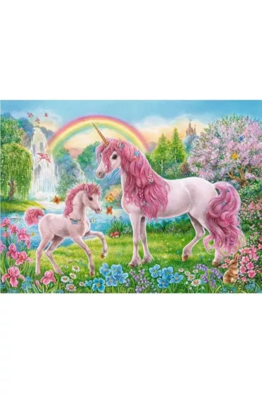 Diamentowa mozaika - Jednorożce w ogrodzie