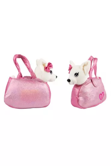 Pluszowy Pies z kokardą w torebce