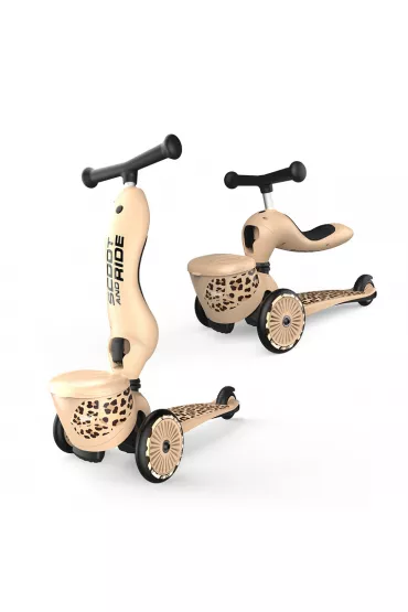 Highwaykick 1 Lifestyle 2w1 Jeździk i hulajnoga z zamykanym schowkiem 1-5 lat Leopard