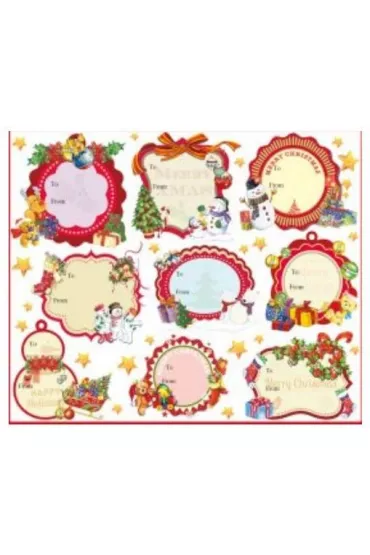 Naklejki na prezenty 16x20cm 9 wzorów