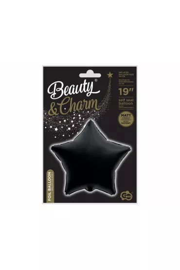 Balon foliowy B&C Gwiazda, matowe czarne 19"