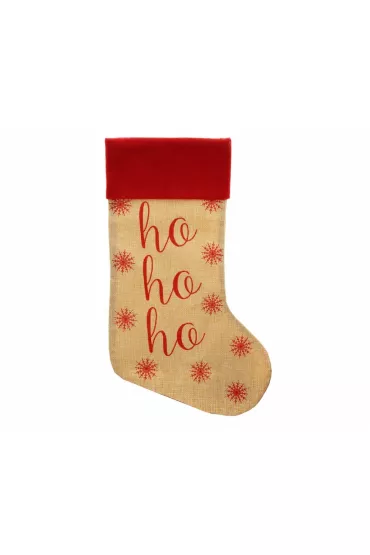 Skarpeta na prezenty jutowa Ho Ho Ho Go