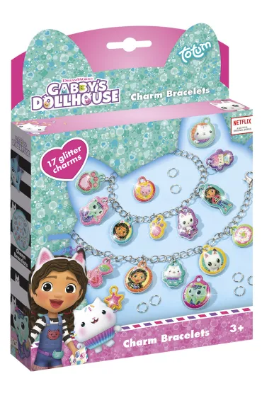 Zestaw do robienia bransoletek z brokatowymi charmsami Koci Domek Gabi