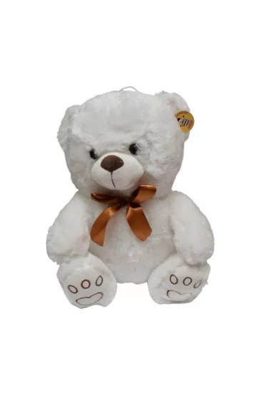 Miś biały z brązową kokardką olbrzymi 41205