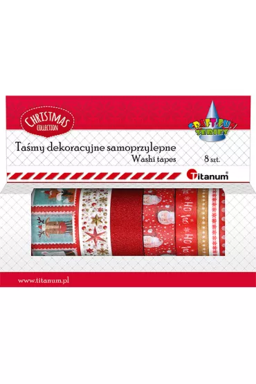 Taśmy washi tape świąteczne 8 szt