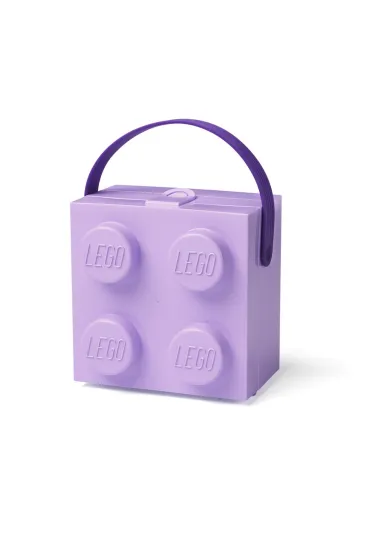 Lunchbox klocek LEGO z rączką Fioletowy