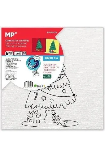 Płótno do kolorowania Choinka 20x20cm