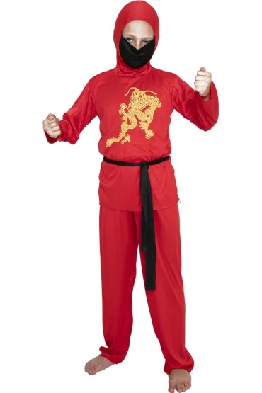 Strój dziecięcy - Czerwony ninja - rozmiar L