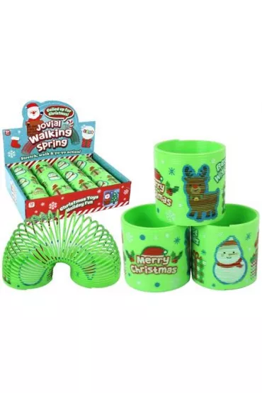 Sprężyna z motywem świątecznym zielona 6cm