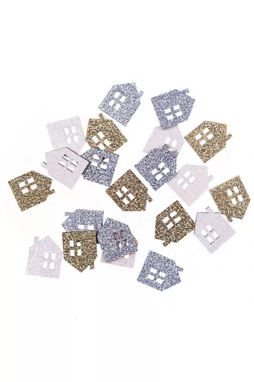 Drewniane brokatowe domki