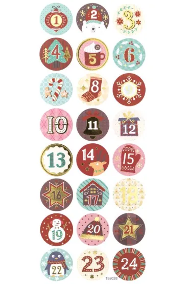 Naklejki kalendarz adwentowy