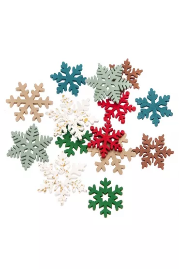 Drewniane śnieżynki multikolor