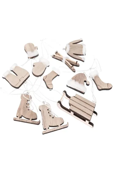 Drewniane motywy zimowe naturalne