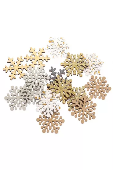 Drewniane śnieżynki naturalne