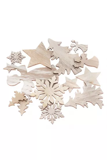 Drewniane motywy świąteczne bielone