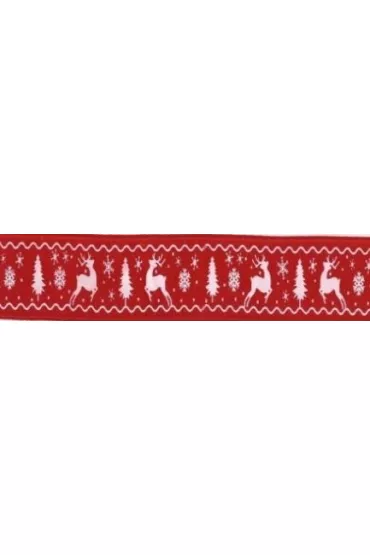 Wstążka satynowa z motywem świątecznym