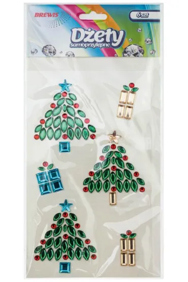 Dżety samoprzylepne choinki i prezenty