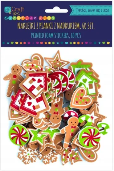 Naklejki z pianki z nadrukiem pierniczki