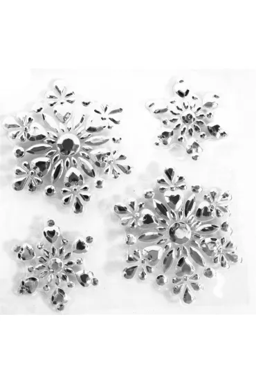Srebrzyste śnieżynki samoprzylepne