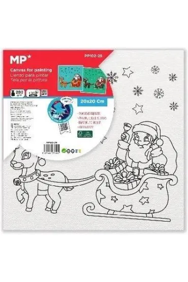 Płótno do kolorowania Mikołaj 20x20cm