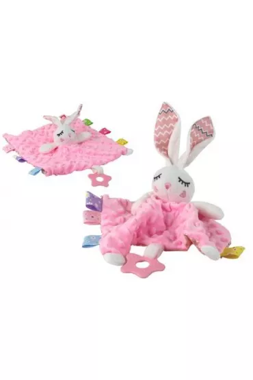 Przytulanka króliczek pluszowa kocyk wypustki