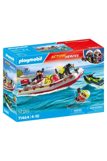 Playmobil Action Heroes Łódz straży pożarnej ze skuterem wodnym 71464