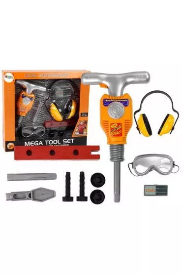 Zestaw narzędzia młot pneumatyczny okulary
