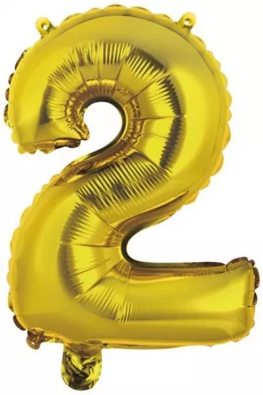 Balon foliowy mini cyfra 2 złota