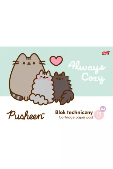 Blok techniczny biały A4 Pusheen
