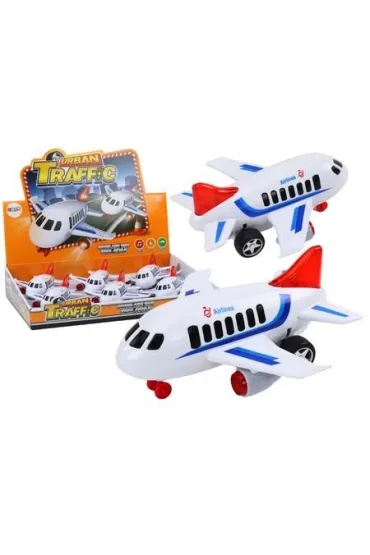 Samolot pasażerski że światłem i dźwiękiem biały