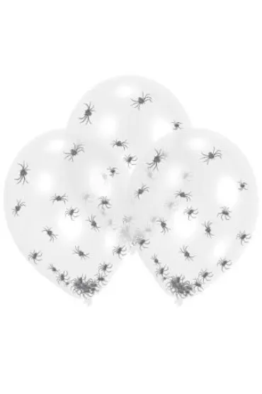 Balony lateksowe Clear Spider Filled