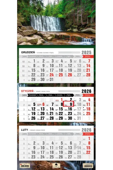 Kalendarz 2026 trójdzielny płaska główka Karpacz