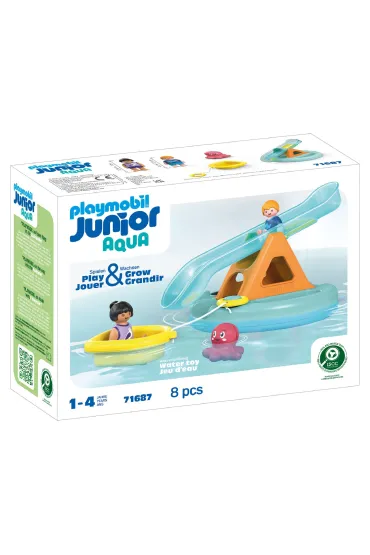 Playmobil Junior Aqua Pływająca wyspa ze zjeżdżalnią 71687