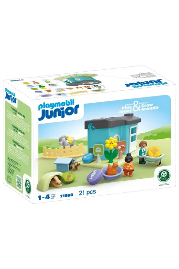 Playmobil Junior Hotel dla zwierząt z dozownikiem pokarmu 71690