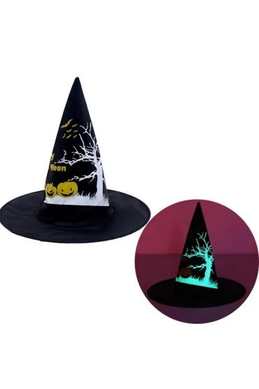 Kapelusz czarownicy ze świecącym nadrukiem