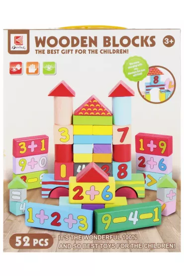  Klocki drewniane kolorowe 52szt. MEGA CREATIVE 547674