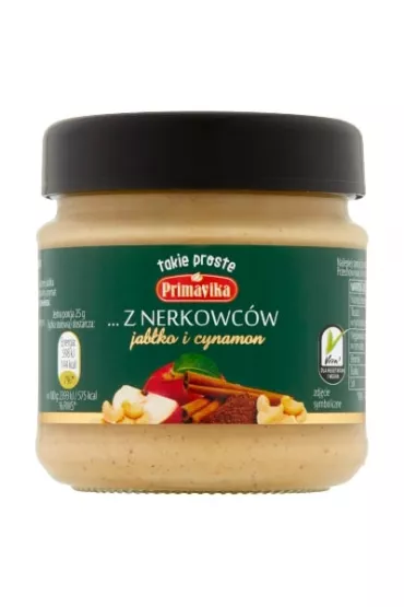 Krem z orzechów nerkowca z jabłkiem i cynamonem