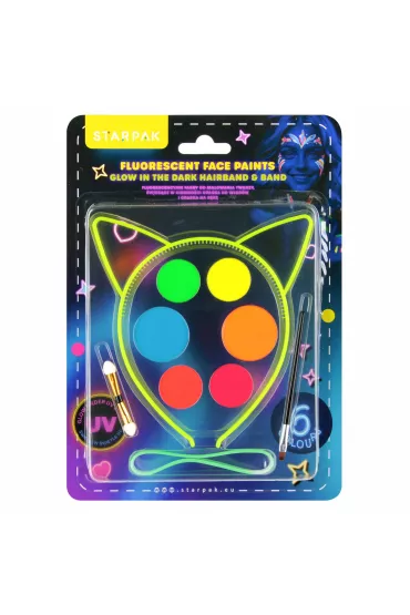 Farby do malowania twarzy fluo 6 kolorów