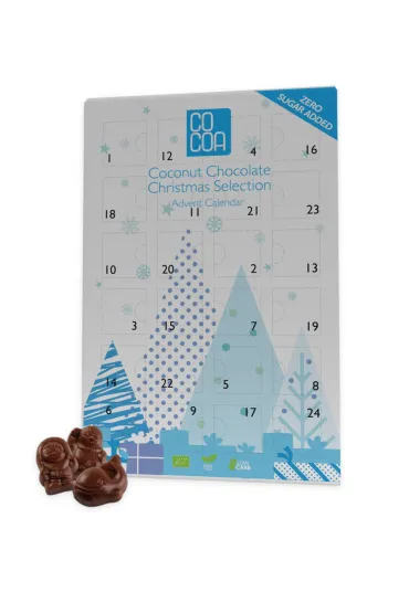 Kalendarz adwentowy z czekolady kokosowej bez dodatku cukru
