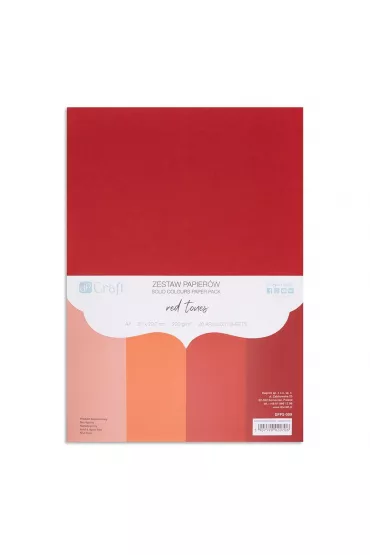 Zestaw papierów A4 20 arkuszy Red tones 220g