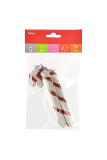 Laski choinkowe brokatowe czerwone 2 szt