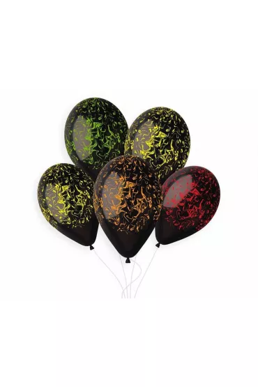 Balony Premium Hel Marble czarne 33cm 5 szt