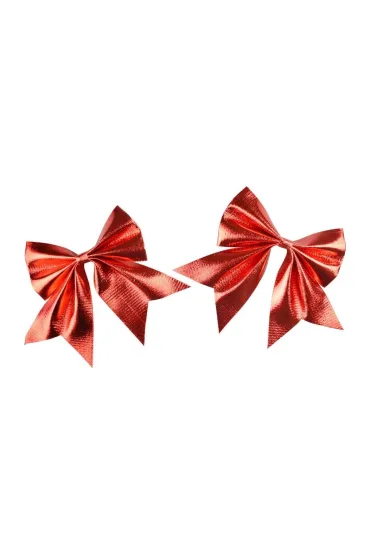 Zestaw kokard metalizowanych czerwonych 2 szt